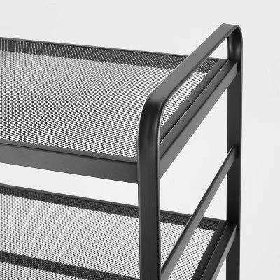 2 Tier Shoe Rack Black Metal Mesh - Brightroom