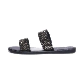 A New Day Flat Sandals Fabric Black Colour For Women