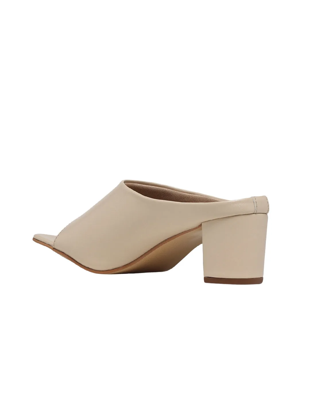 Aamya Beige Block Heels