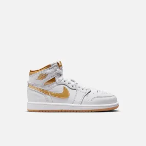 Air Jordan Kids' 1 Retro High OG Metallic Gold (PS)