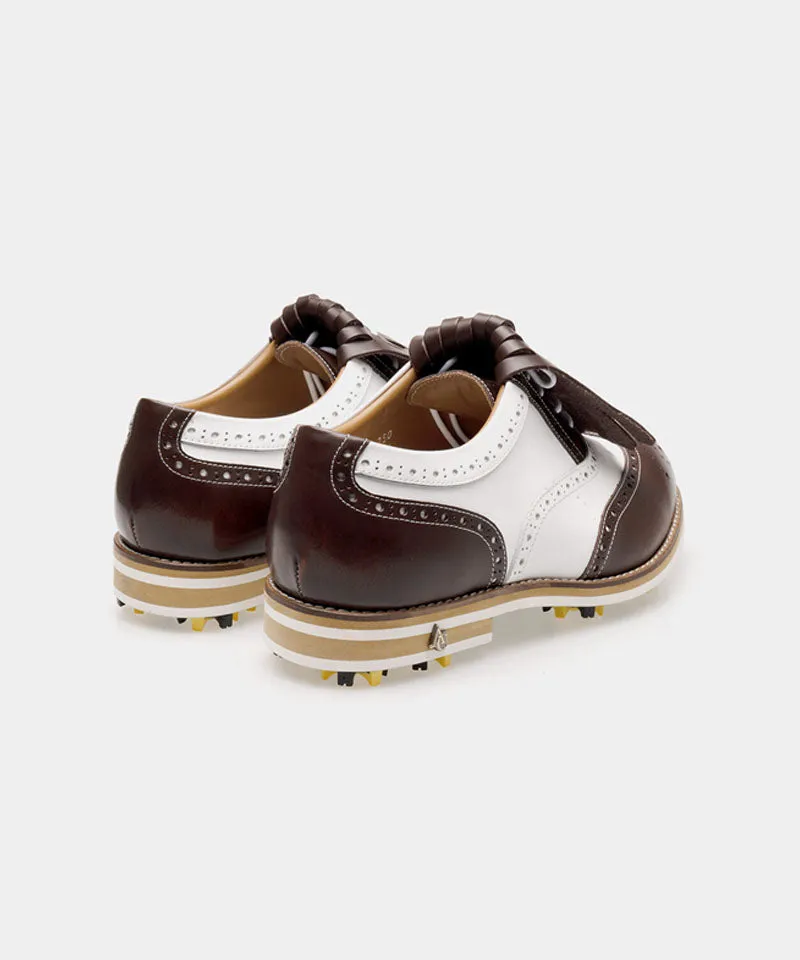 ALL CLASSIC Golf Noble Wingtip Classic Golf Shoes - Glossy Brown