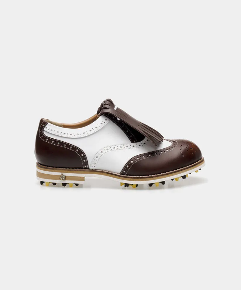 ALL CLASSIC Golf Noble Wingtip Classic Golf Shoes - Glossy Brown