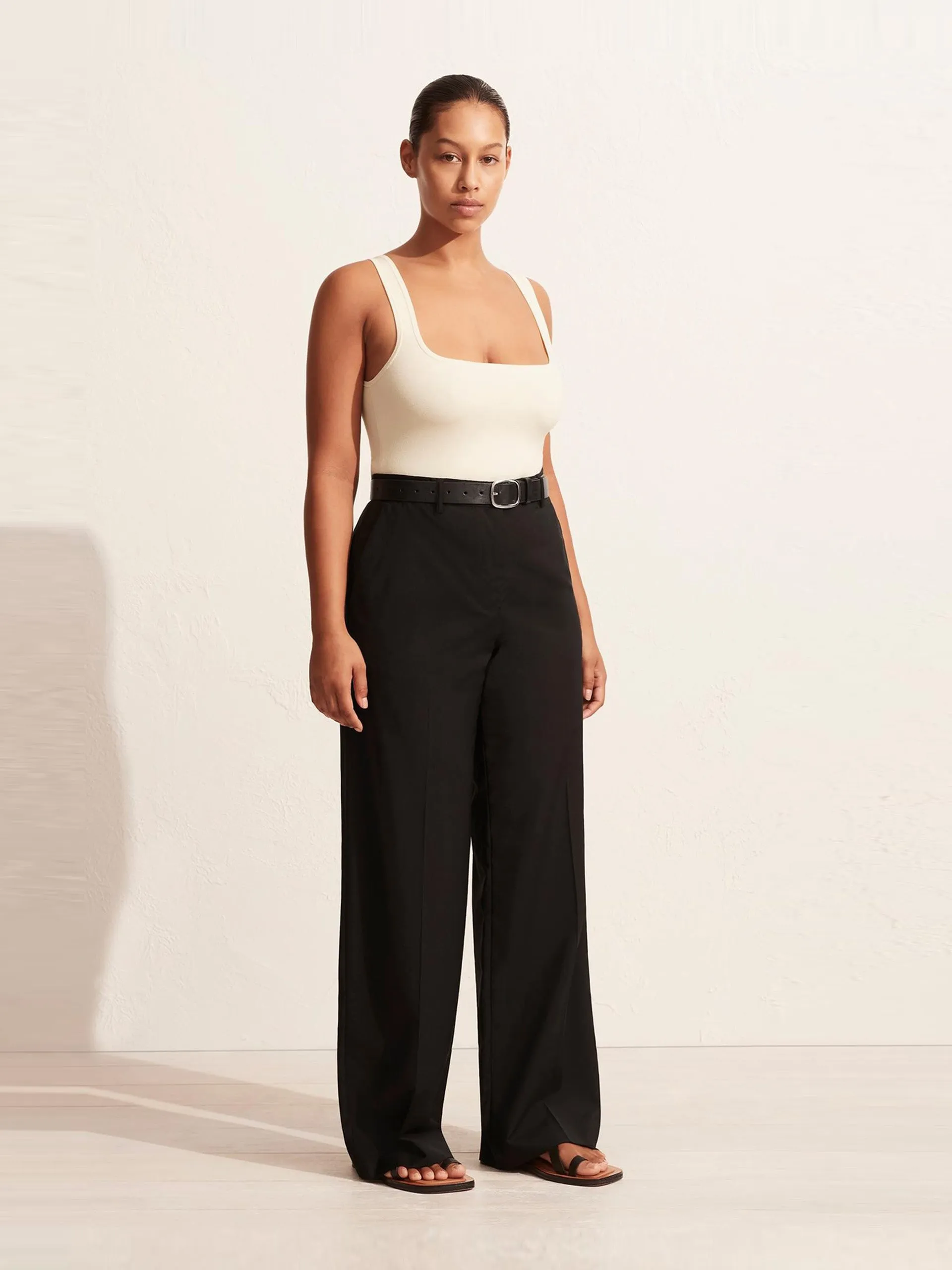 Black relaxed tailored trousers