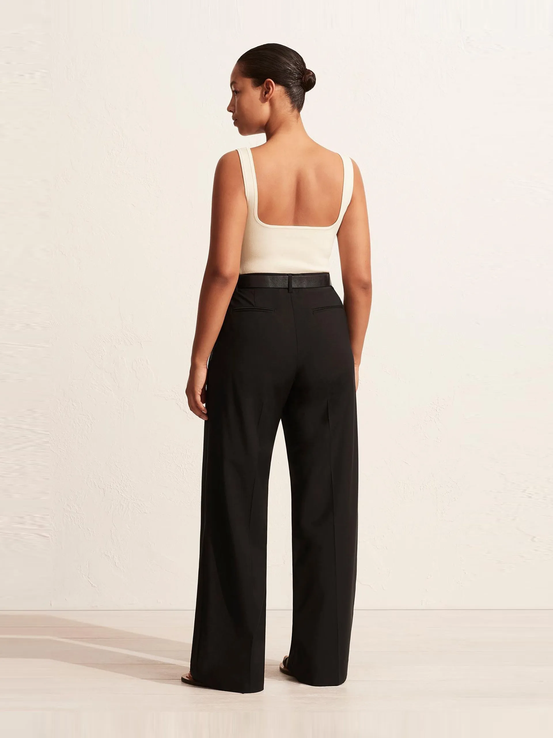 Black relaxed tailored trousers