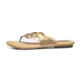 B.O.C Flat Sandals Leather Gold Colour For Women