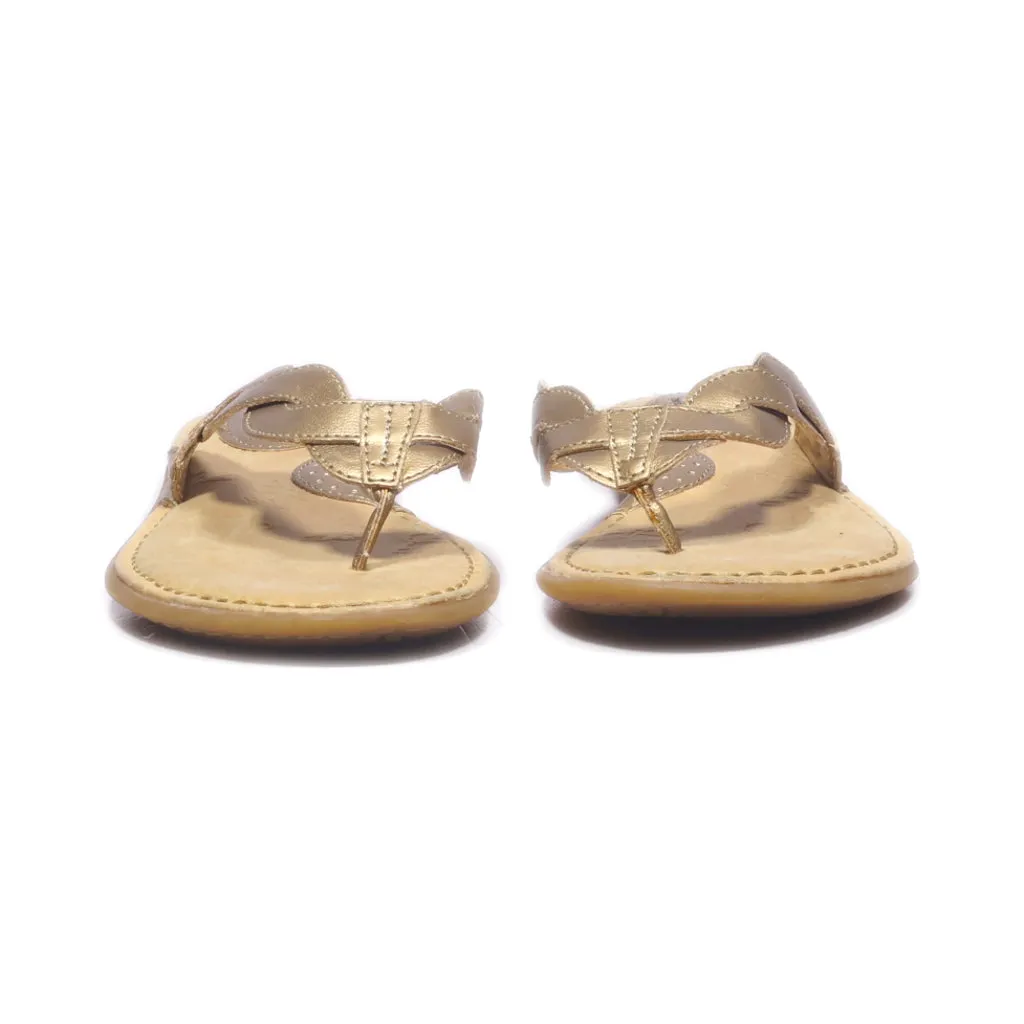 B.O.C Flat Sandals Leather Gold Colour For Women