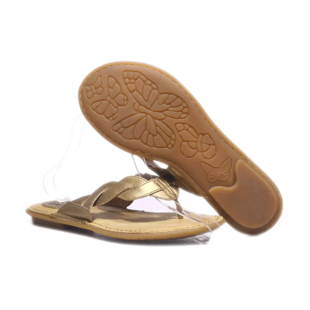 B.O.C Flat Sandals Leather Gold Colour For Women