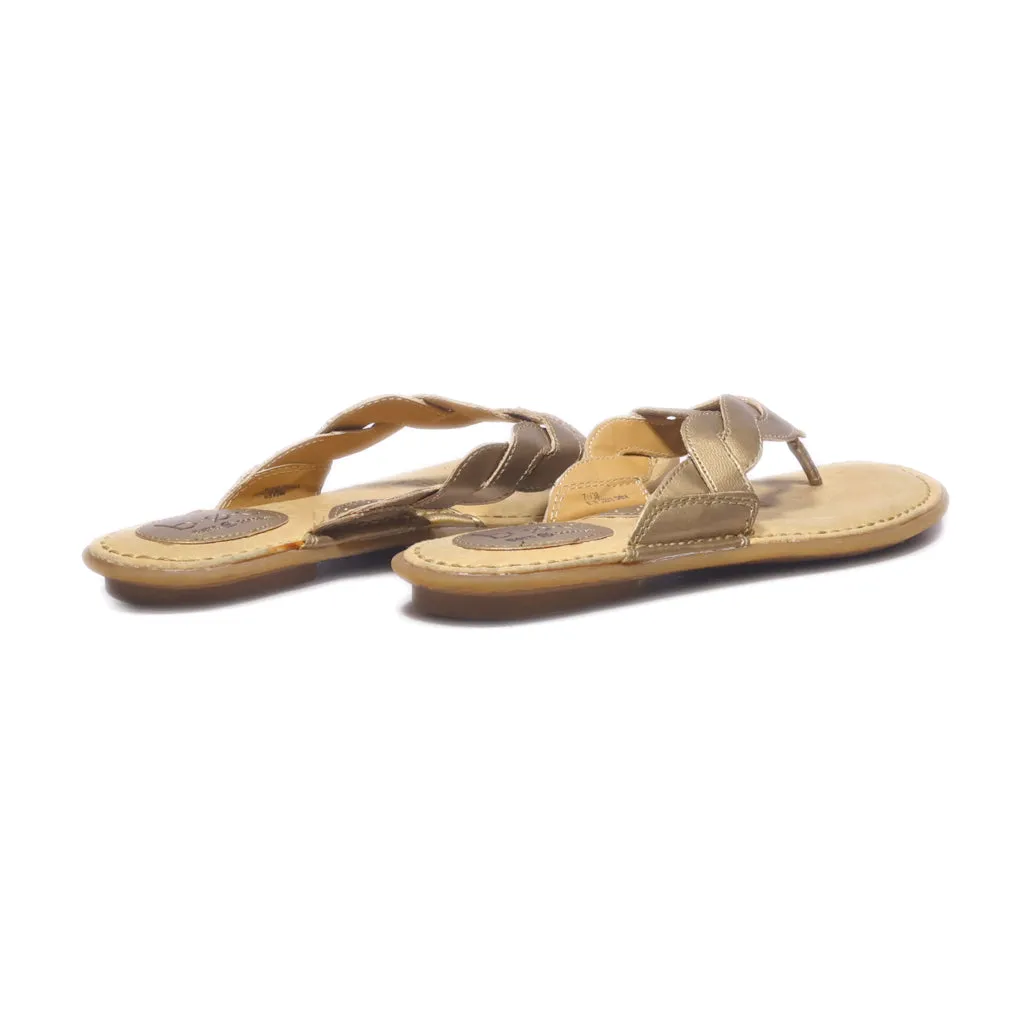 B.O.C Flat Sandals Leather Gold Colour For Women