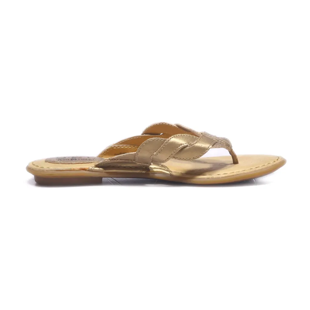 B.O.C Flat Sandals Leather Gold Colour For Women