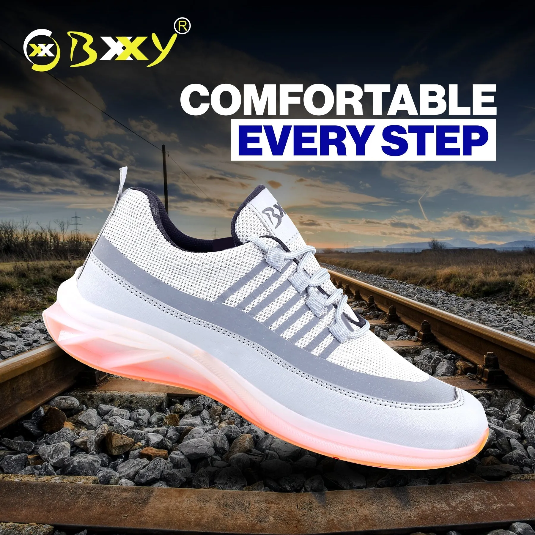 Bxxy's Trendiest Sports Walking Shoes For Men on Transparent Sole