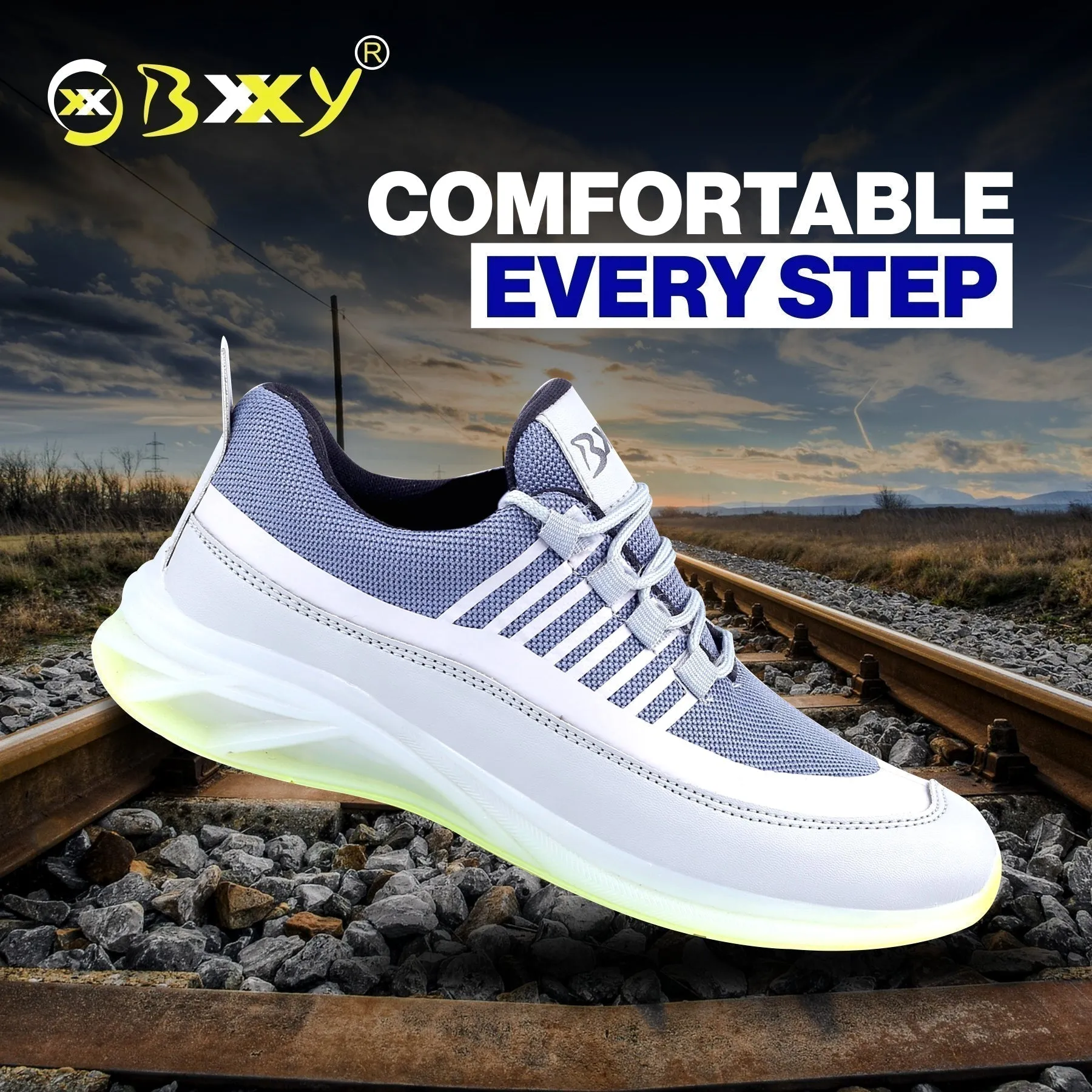 Bxxy's Trendiest Sports Walking Shoes For Men on Transparent Sole