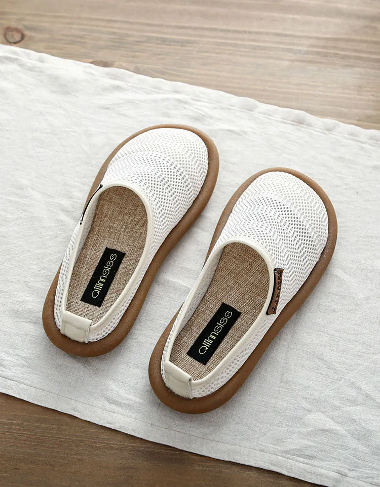 Close Toe Knitted Hollow Breathable Slippers Mules