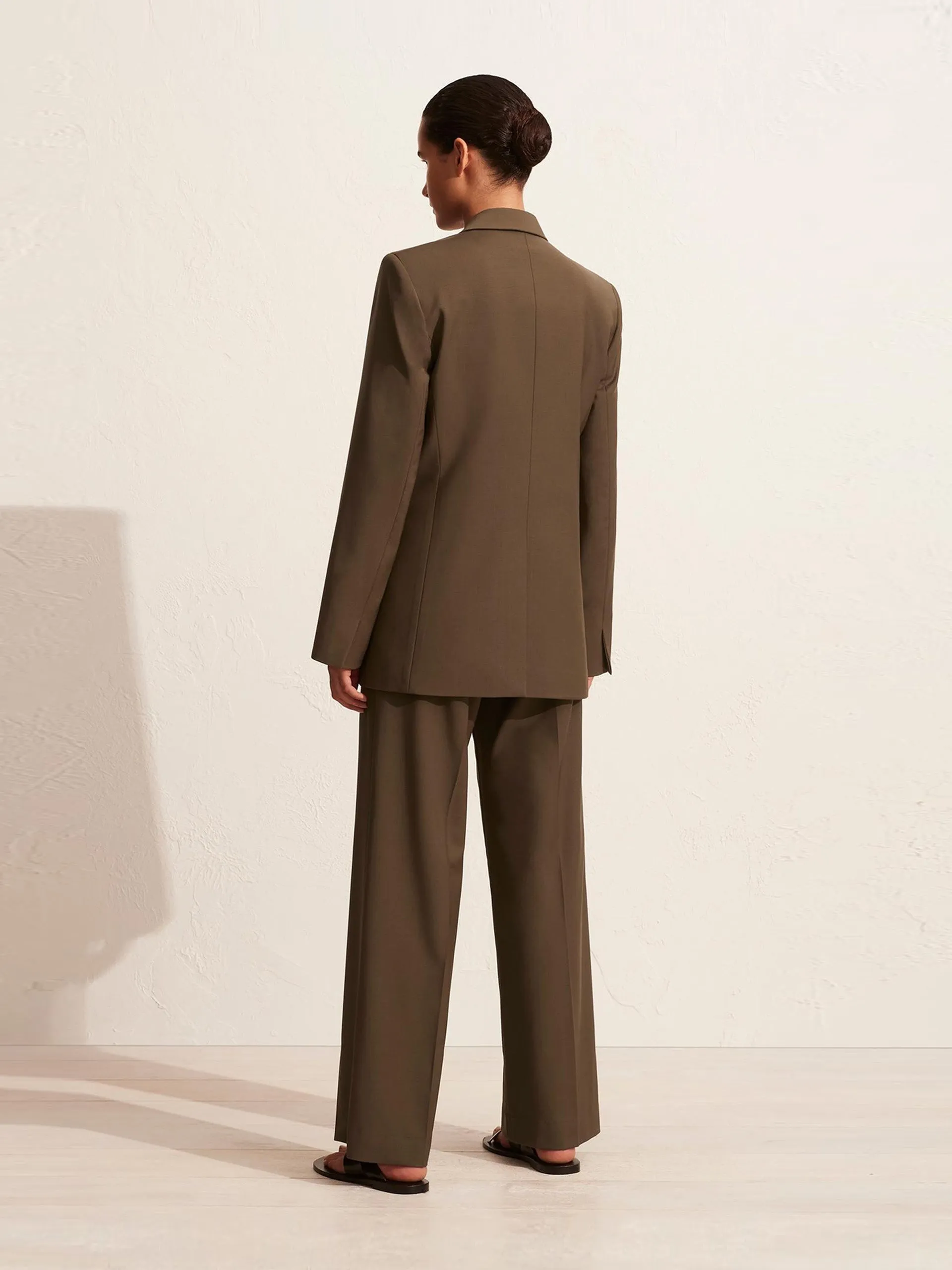 Coffee relaxed tailored trousers