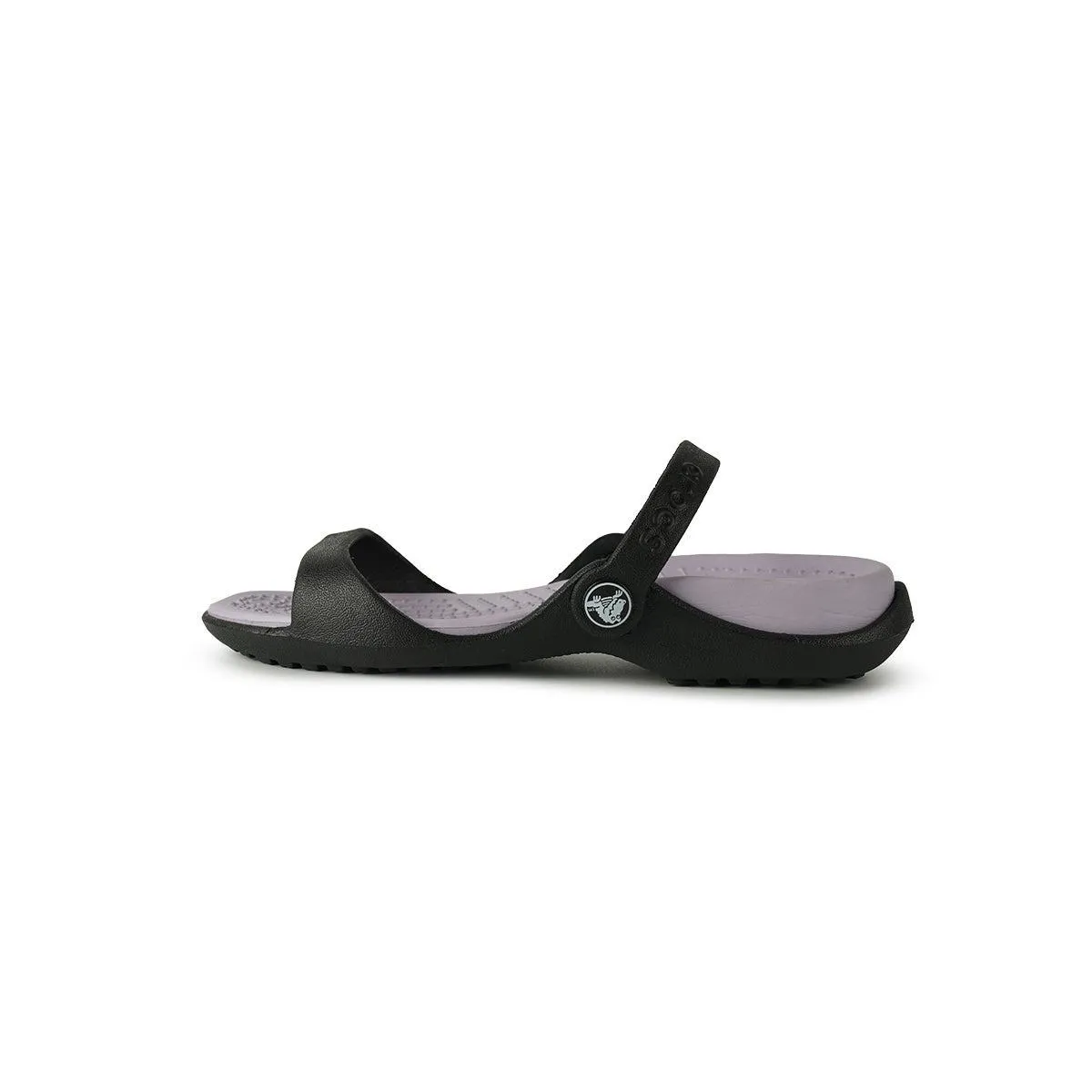 Crocs Cleo Strap Flat Sandals Rubber Black Colour For Women