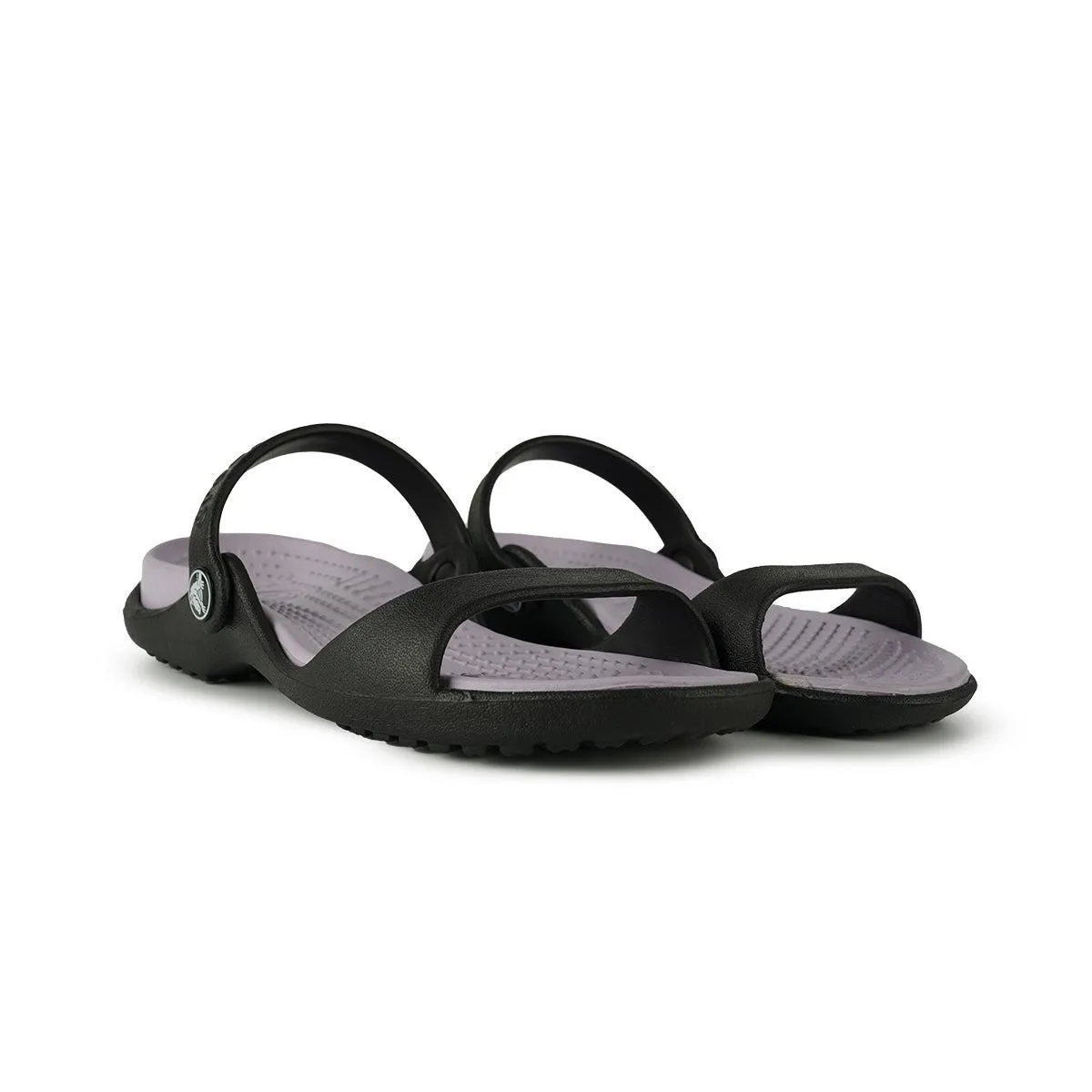 Crocs Cleo Strap Flat Sandals Rubber Black Colour For Women