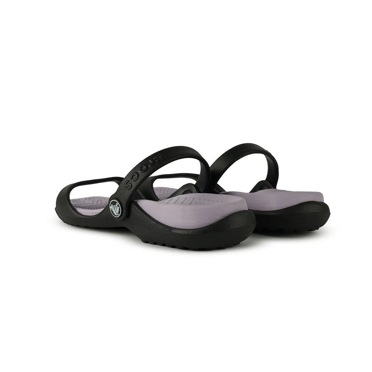 Crocs Cleo Strap Flat Sandals Rubber Black Colour For Women