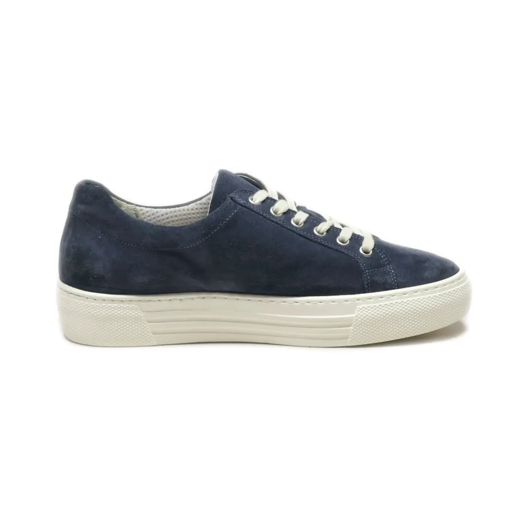 Gabor Platform Shoes Suede Blue Colour For Women