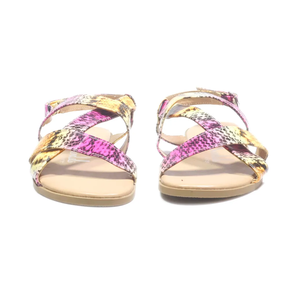 George Flat Sandals Leather Multicolour Colour For Kids