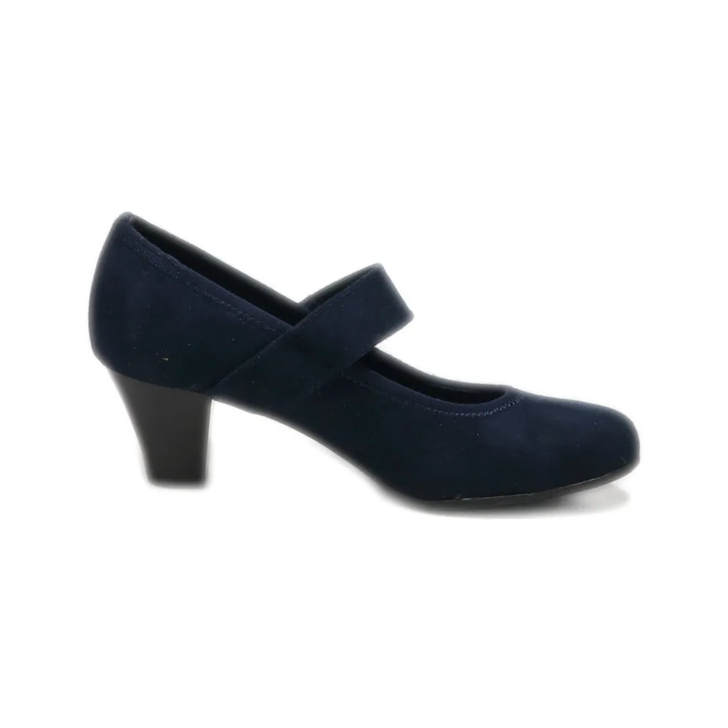 Graceland Mid-Heel Shoes Suede Blue Colour For Women