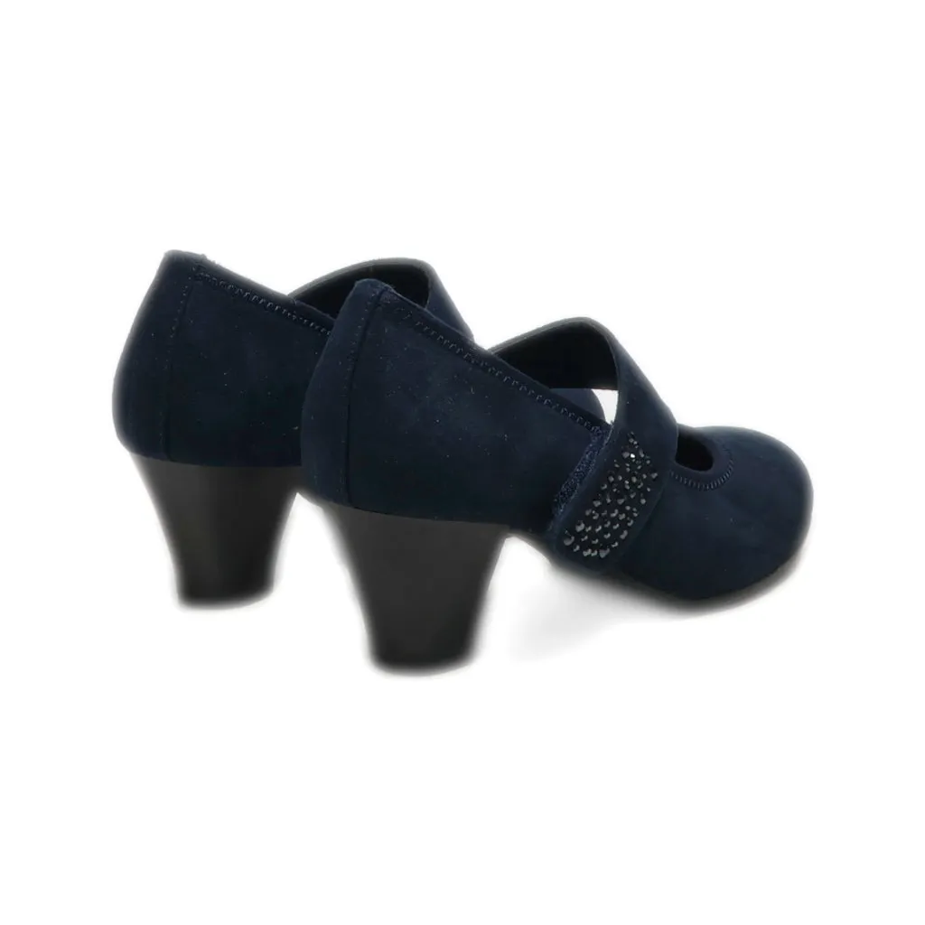 Graceland Mid-Heel Shoes Suede Blue Colour For Women