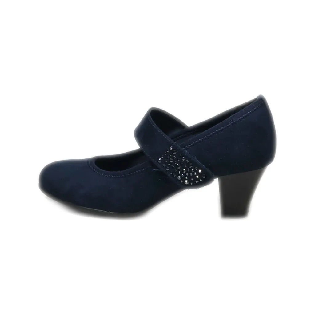 Graceland Mid-Heel Shoes Suede Blue Colour For Women