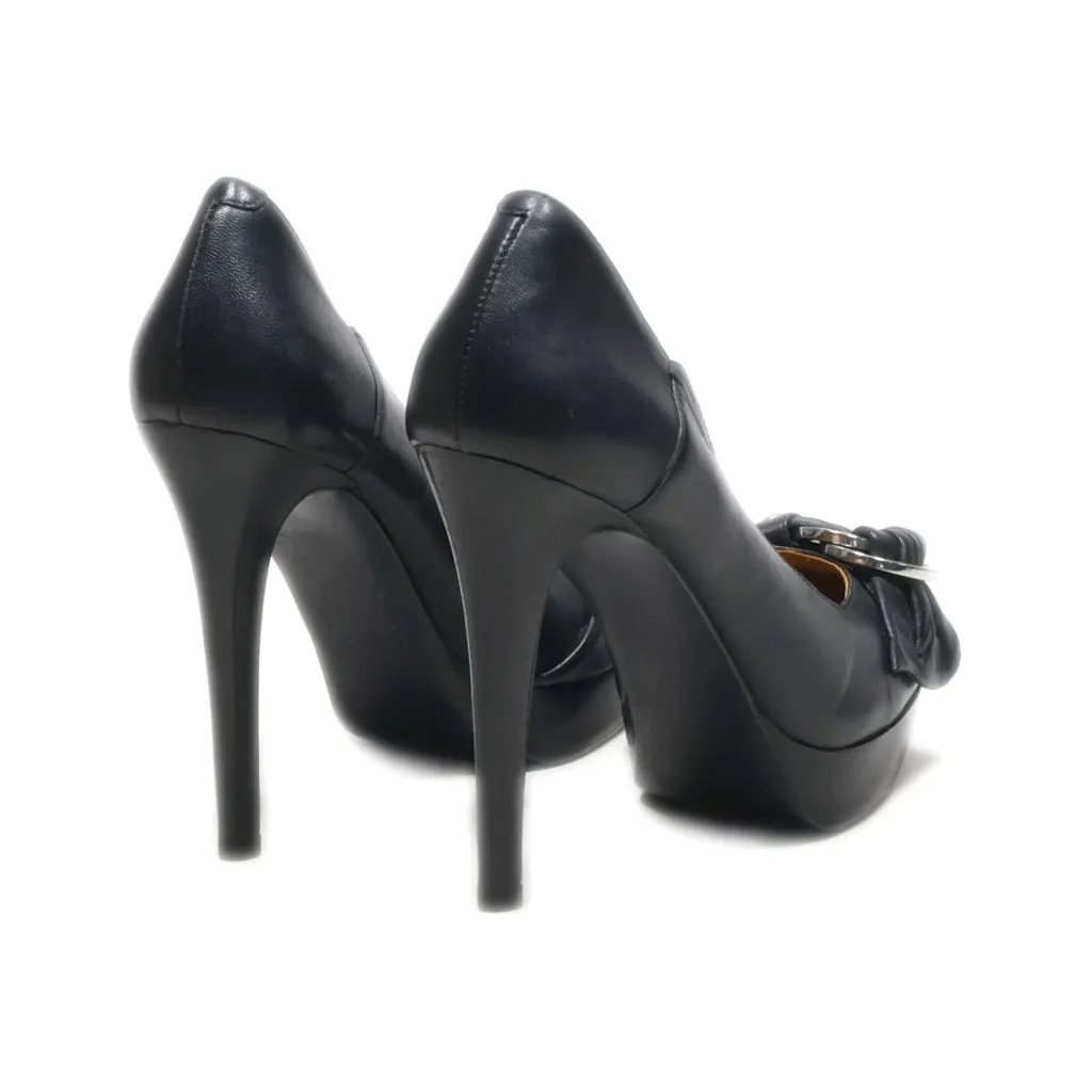 Guess Platform Shoes Leather Black Colour For Women