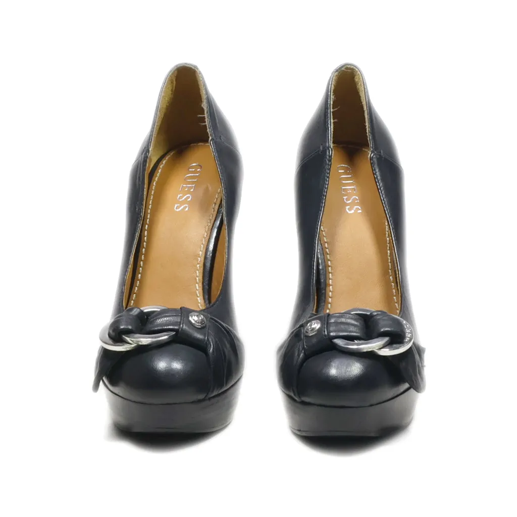 Guess Platform Shoes Leather Black Colour For Women