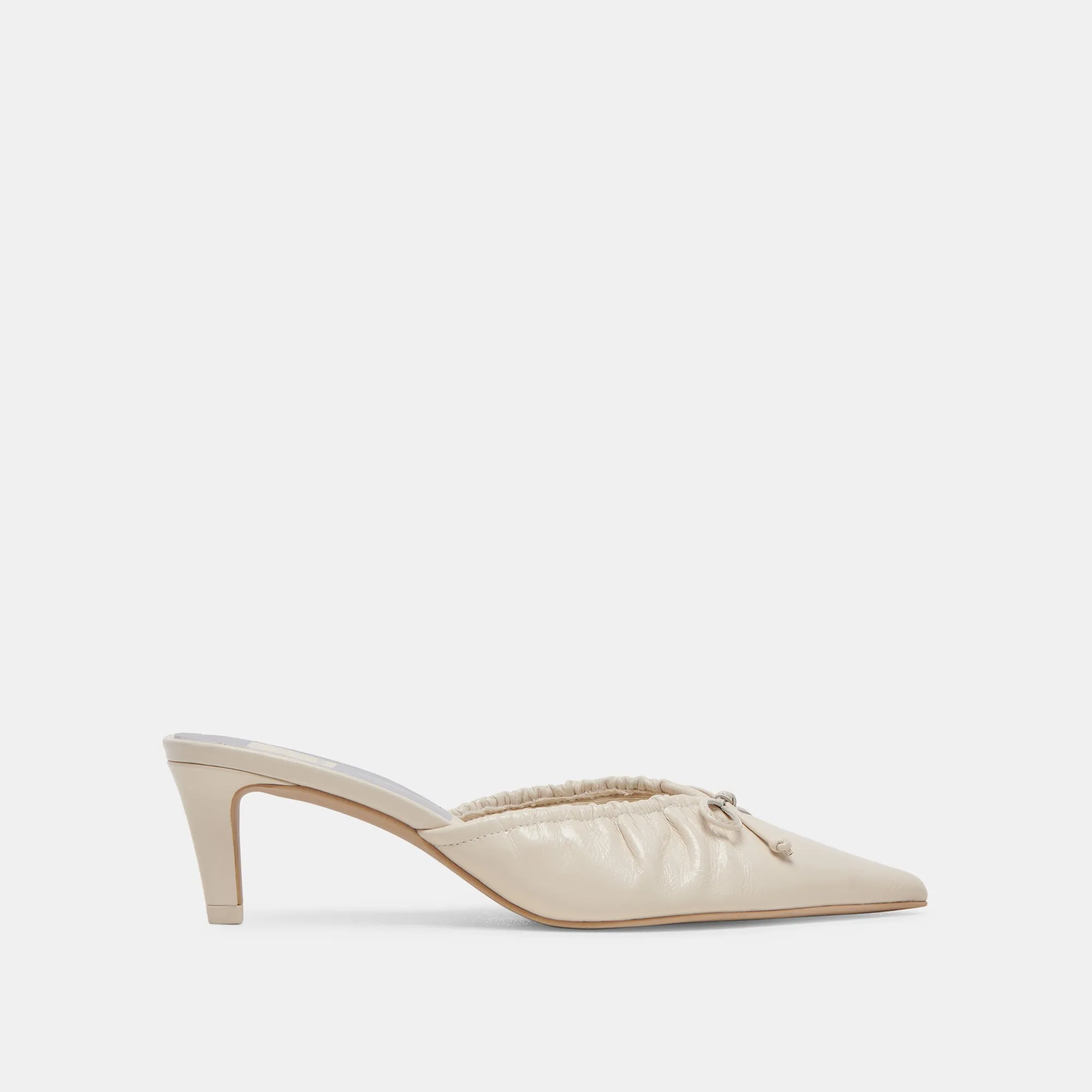 KAIRI MID HEELS IVORY CRINKLE PATENT