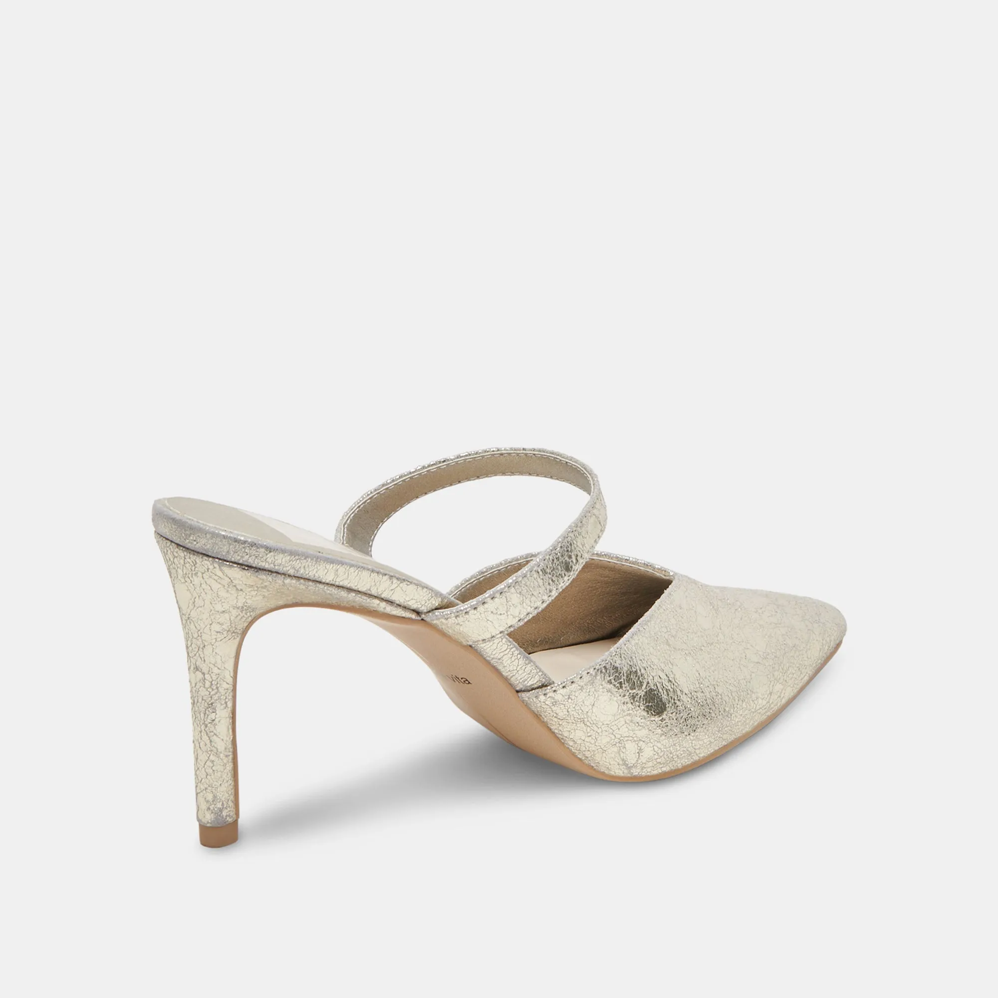 KANIKA HEELS PLATINUM DISTRESSED LEATHER