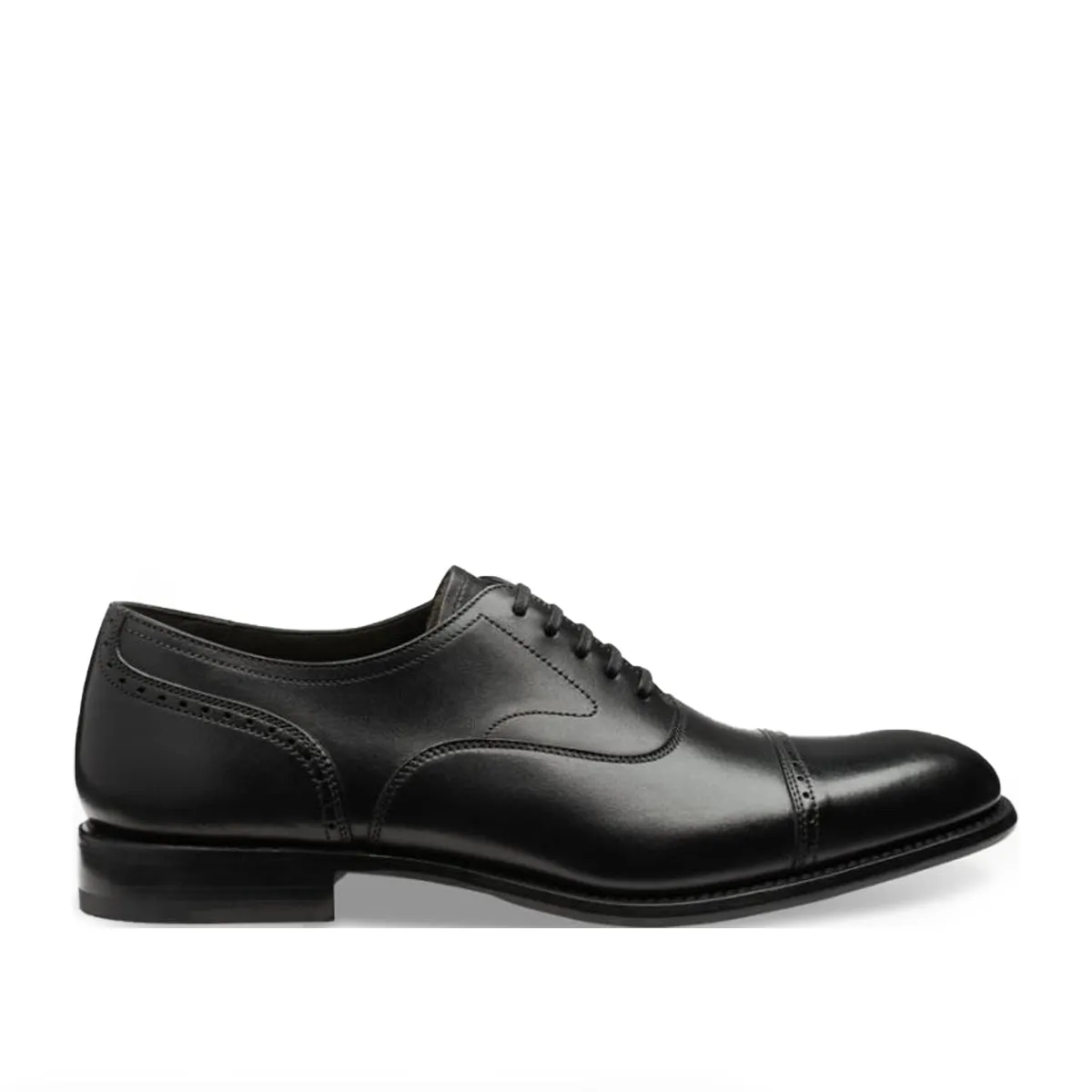 Loake - Hughes Semi Brogue Shoes in Black