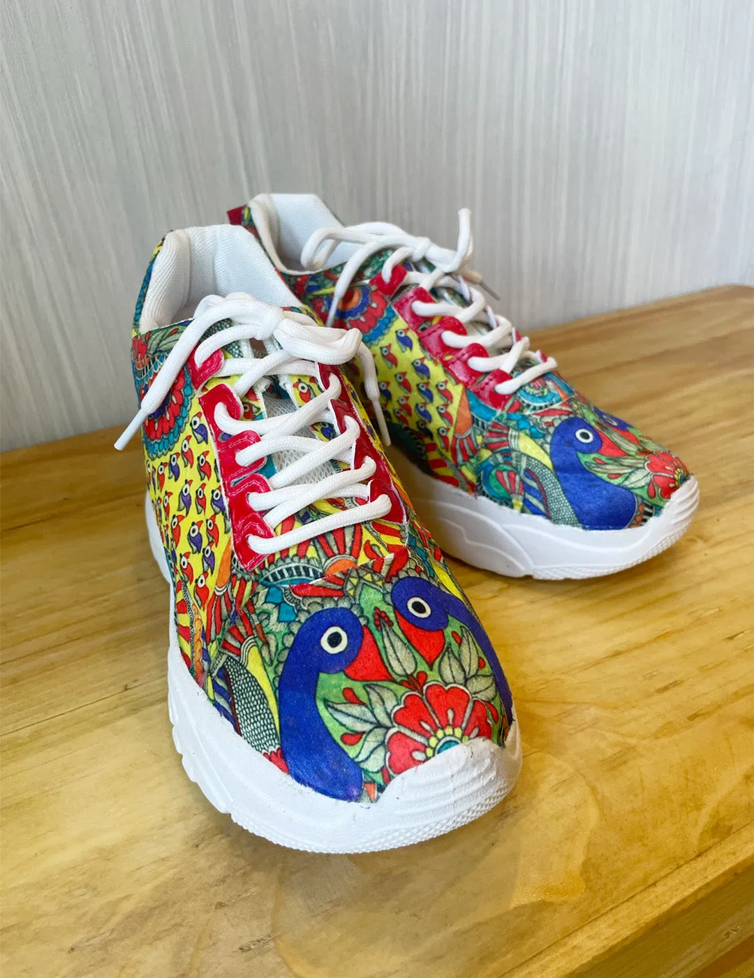 Madhubani Print Applique Work Sneakers