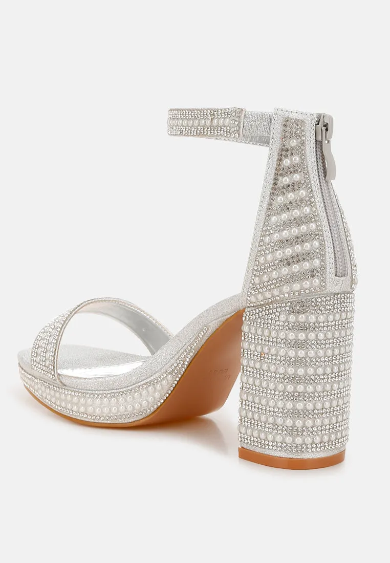 Mejuri Rhinestones And Pearl Embellished Sandals