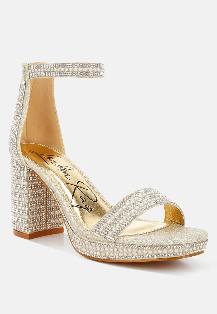 Mejuri Rhinestones And Pearl Embellished Sandals