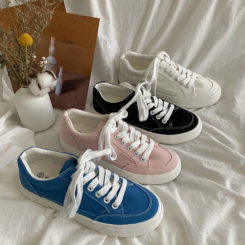 Popular Women's Spring Versatile White Korean Canvas Shoes