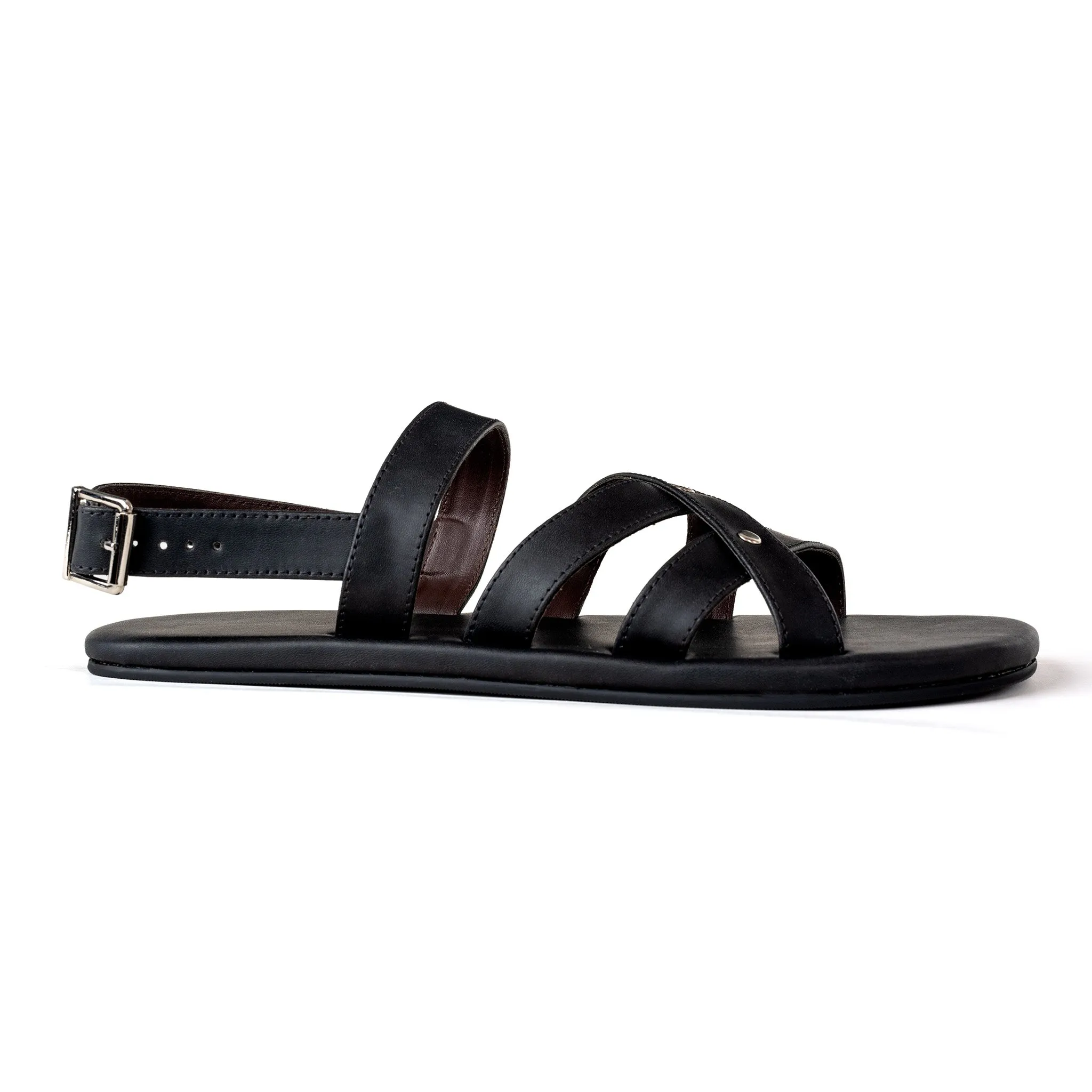 Ray Crossover Vegan Leather Black Men Sandals