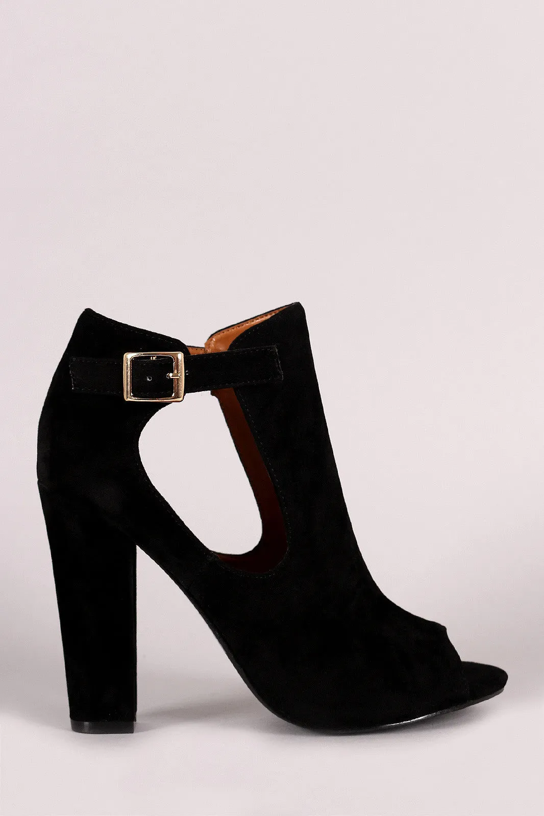 Shoe Republic LA Side Cutout Buckle Booties