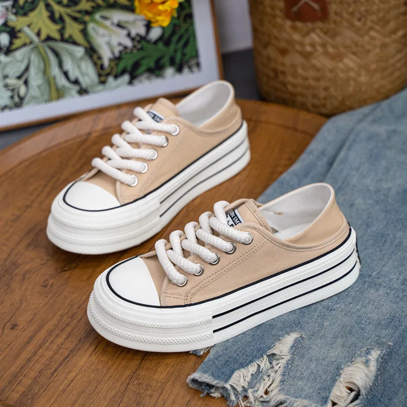 Women's Summer Korean Style Breathable Skate Thick Canvas Shoes