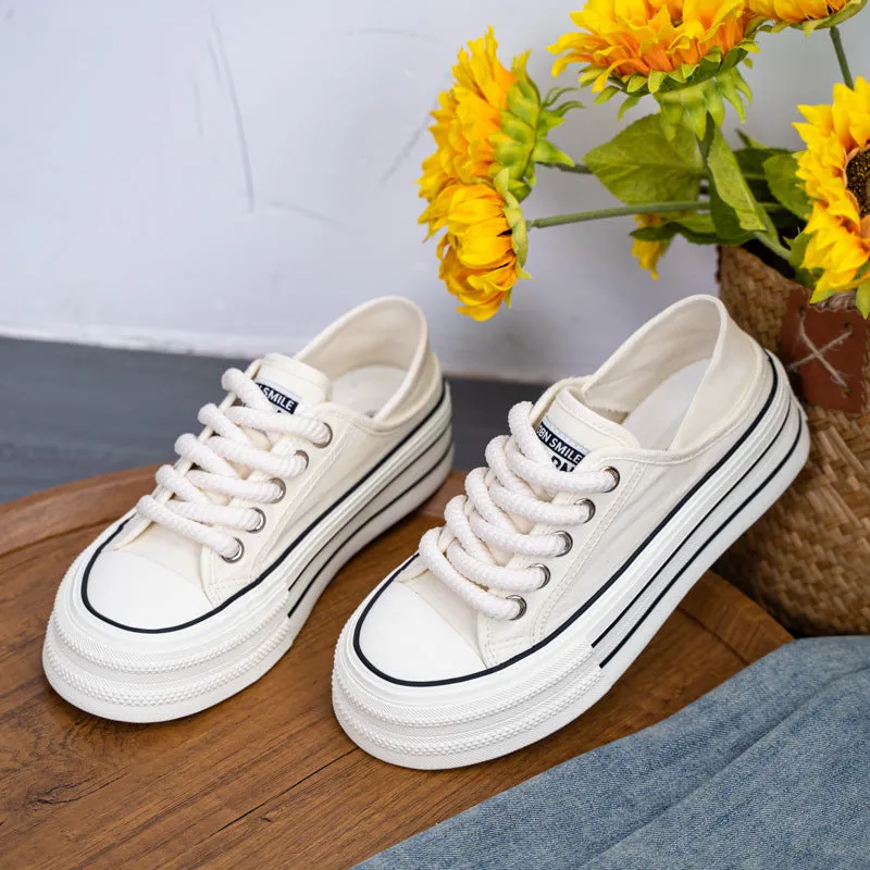 Women's Summer Korean Style Breathable Skate Thick Canvas Shoes