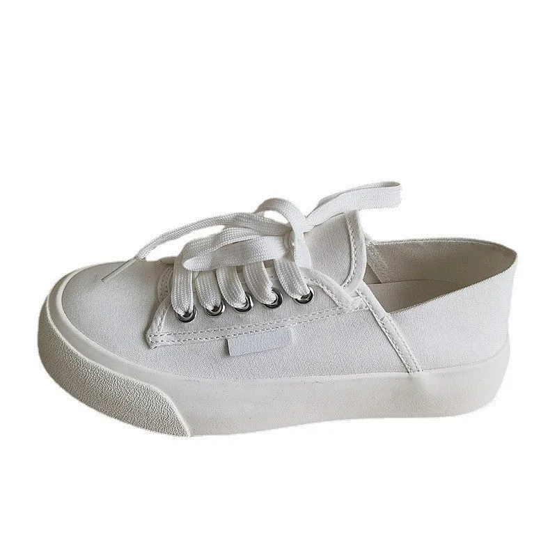 Women's Summer Thin Retro Breathable White Wild Canvas Shoes