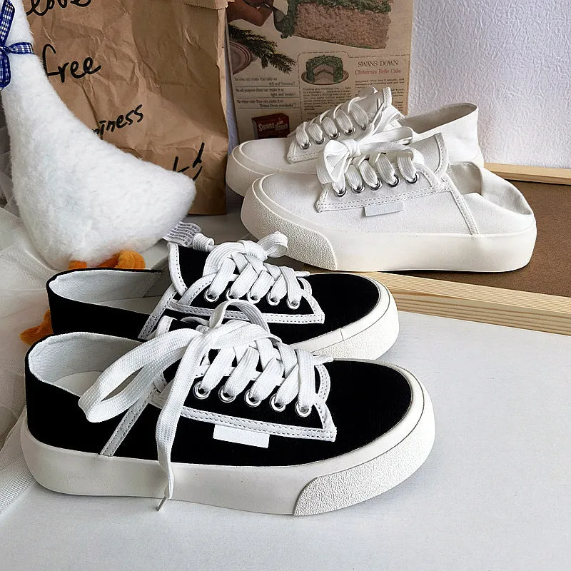 Women's Summer Thin Retro Breathable White Wild Canvas Shoes